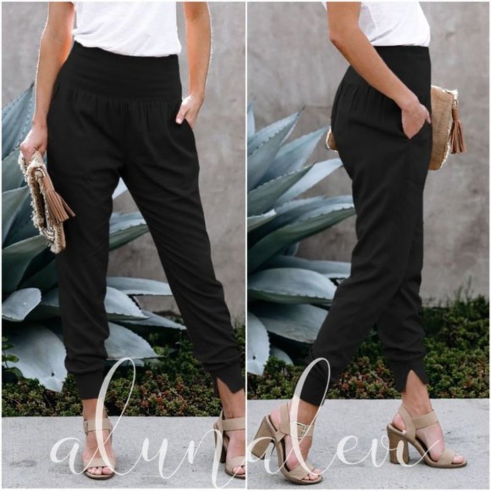 COPY - RESTOCK ! CUTE ! CHIC  JOGGER COMFY PANTS - BLACK